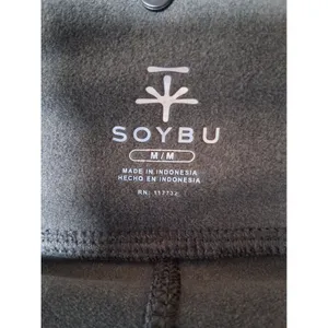 Soybu Charcoal Gray Fleece Lined Athleisure Leggings Zipper Pockets Soft Size M thumbnail 2