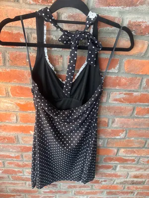 Princess Polly Black and White Polka Dot Halter Mini Dress NWT thumbnail 3