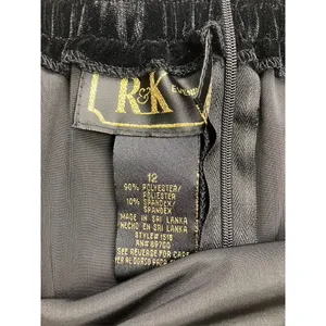 R&K Evenings Velvet Maxi Skirt Womens 12 Black Excellent High‎ Slit Vintage 90s thumbnail 5