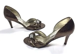 Caparros Copper Faux Snakeskin Embellished‎ Heels thumbnail 1