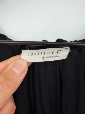 LOVESTITCH Dancing On Air Tiered Maxi Dress Black S thumbnail 6