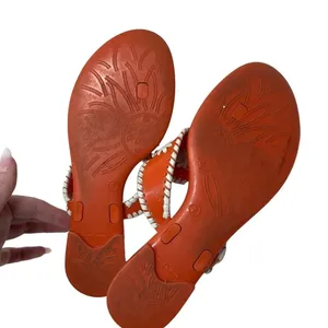 Jack Rogers Navajo Jelly Flat Sandals Orange White Flip Flop Size 7‎ thumbnail 6