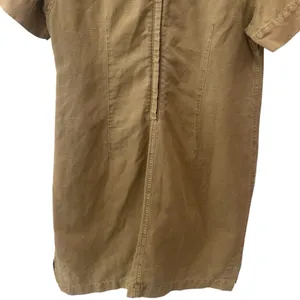 J. Crew‎ Lace up V-Neck Canvas Short Sleeve Khaki Midi Dress Safari Summer 10 thumbnail 8