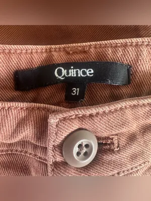 Quince High Rise Cropped Wide Straight Pants Women’s 31 Rust Orange Twill thumbnail 8