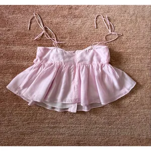 Lulus Pink Bow Tie Strap Peplum Top XS thumbnail 5