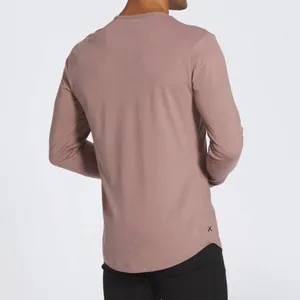 Cuts Men’s Large AO Long Sleeve Curve Hem‎ Tee Mauve Pink Workout Active thumbnail 6