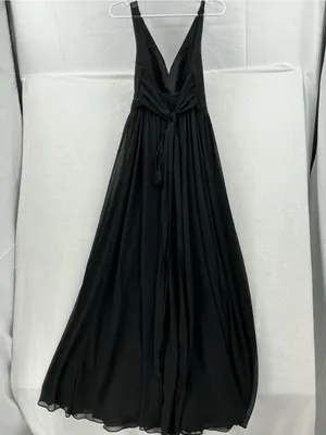 Azazie Black V-Neck Chiffon Maxi Dress 975 thumbnail 6