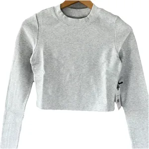 NWT‎ IVL Collective Cotton Jersey Cropped Top Womens Heather Gray Small Athletic thumbnail 3
