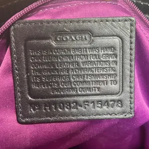 Coach Zoe Hobo Bag Womens Large Black Crinkled Patent Leather F15478‎ thumbnail 7