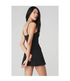Alo Yoga Alosoft Courtside Tennis Dress Black XS thumbnail 2