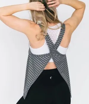 Zyia Active Gray Nimbus Split Open Back Athletic Tank Top Medium New NWT thumbnail 1