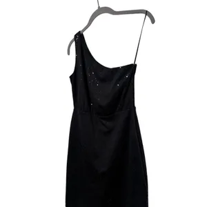 Max and Cleo Women's Black Sequin One Shoulder Mini Dress Size 2 thumbnail 3