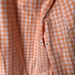 Jones New York Gingham Peach Zip Front Windbreaker Cottagecore Rain Jacket Sz S thumbnail 5