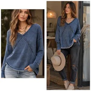 Free People Westeros Distressed Sweatshirt Size Small Bohemian Oversized thumbnail 2