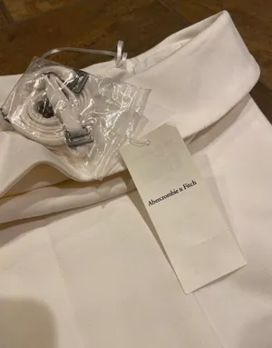 Abercrombie & Fitch White Bodycon Strapless Midi Dress thumbnail 4
