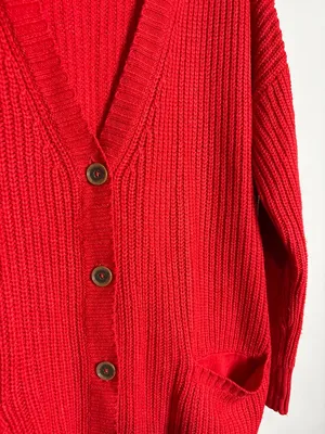 Sanctuary red oversized cardigan sweater thumbnail 2