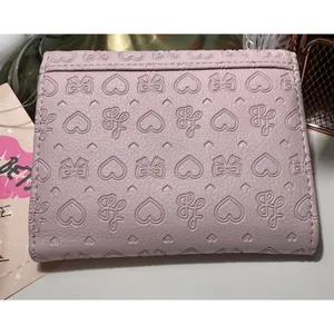 Luv Betsey by‎ Betsey Johnson Blush Pink Embossed Heart Bow Wallet LBCASH NWT thumbnail 2