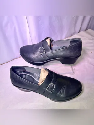 Dansko Black Leather Buckle Slip-On Loafer thumbnail 3