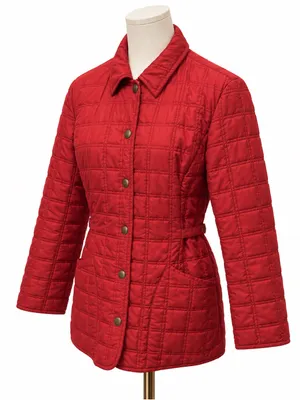 Brooks Brothers Women’s Size 8 Red Quilted Plaid Lined Barn Jacket Coat thumbnail 2