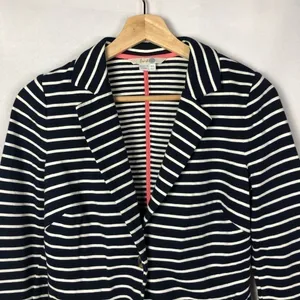 Boden Navy &‎ White Striped Summer Jersey Blazer 2 thumbnail 4