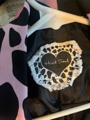 HeartSoul Black Trench Coat with Pink Spot Pattern thumbnail 2