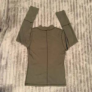 Free People Intimately FP Mock Neck Long‎ Sleeve Ribbed Layering Top Green L thumbnail 3