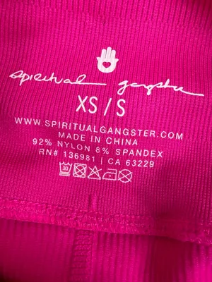 Spiritual Gangster Love Sculpt 7/8 Leggings XS S Magenta Ribbed NWT thumbnail 8