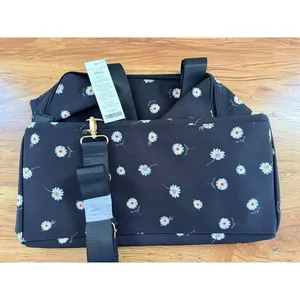 Alice + Olivia Daisy Print Duffel‎ Bag Stace Face Black Floral Weekender OS thumbnail 5