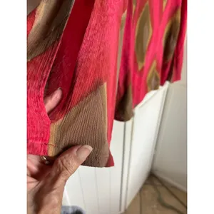 IndoMario Womens Abstract Geometric Blouse‎ Dark Coral Brown Size S/M thumbnail 4