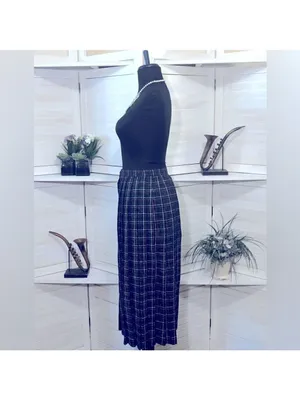 Vintage 60s 70s preppy wool skirt plaid blue pink school girl uniform academia S thumbnail 6