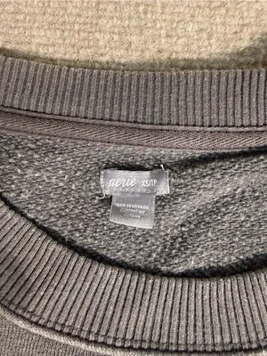 Aerie Women’s Charcoal Gray Cozy Split Hem Oversized Crewneck Sweatshirt - XS thumbnail 3