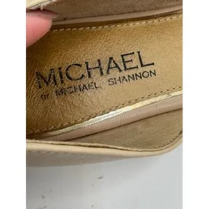 Michael Shannon Alyssa Flats Women‎ 9 Beige d'Orsay Pointed Toe Leather Preppy thumbnail 9