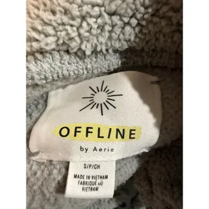 OFFLINE‎ by Aerie Sherpa Fleece Half Zip Pullover Sweatshirt gray S P thumbnail 4