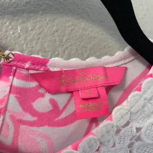 Lilly Pulitzer Nala Soft Shift Dress Size 0 Caliente Pink Sleeveless Crochet thumbnail 3