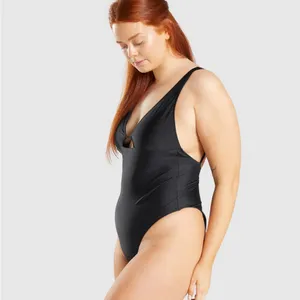 Gymshark Black Cutout One-Piece Swimsuit Strappy Back Medium thumbnail 2