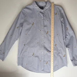 Scotch‎ & Soda Striped Star Embroidered Button Down Shirt Medium Blue Preppy thumbnail 12