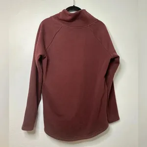 Athleta Pullover Sweatshirt Size Medium Maroon Zip Athleisure Active thumbnail 2