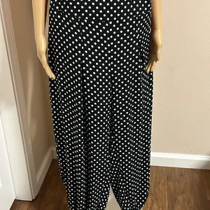 Victoria's Secret Black and White Polka Dot Wide Leg Pants thumbnail 4