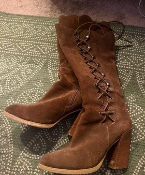 sbicca RARE lace up/ zipper boho suede boots sz 9 thumbnail 1