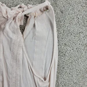 Chelsea & Violet Top Womens M Pink Collar Tie Ruffle Lace Trim Sleeveless Tank thumbnail 8