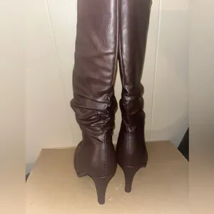 New brown ruched heel boots Size 9 thumbnail 5