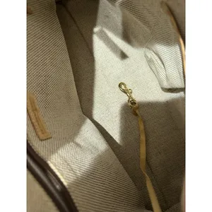 Vtg Dooney‎ & Bourke Y2K Satchel Handbag Monogram Canvas Croc Embossed Trim F thumbnail 10