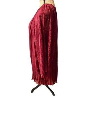 Anthropologie Toulon Pleated Mini Dress Burgundy/Plum Women's Size L (23” PTP) thumbnail 5