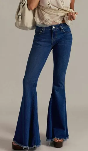 We The Free Free People Daisy Blue Emre Low-Rise Flare Jeans NWT Size 26 thumbnail 1
