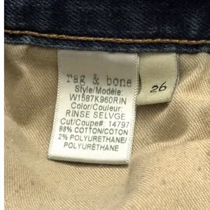 Rag & Bone Dre Skinny Jeans Dark Wash Size 26 Mid-Rise Stretch Denim thumbnail 11