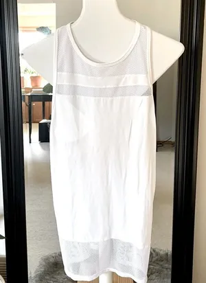 FABLETICS White Mesh Tank Top thumbnail 1