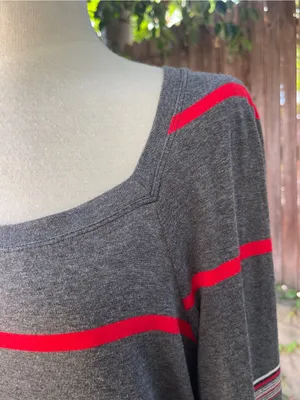 ST. JOHN square neck striped lightweight sweater luxury resort classic old money thumbnail 2