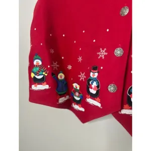 Karen Scott Womens XL Red Vest Snowman Christmas‎ Holiday Festive Winter Penguin thumbnail 3