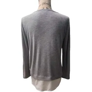 J.crew Women's Size M Mercantile‎ Twofer Top Gray Long Sleeve thumbnail 2