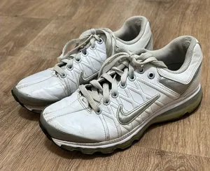 NIKE | Women's Y2K Chunky Air Max 360 White Silver Low Top Trainer Sneakers, 7.5 thumbnail 1